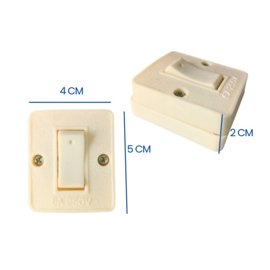 LLAVE TECLA 1 PUNTO EXTERIOR 6 AMP 