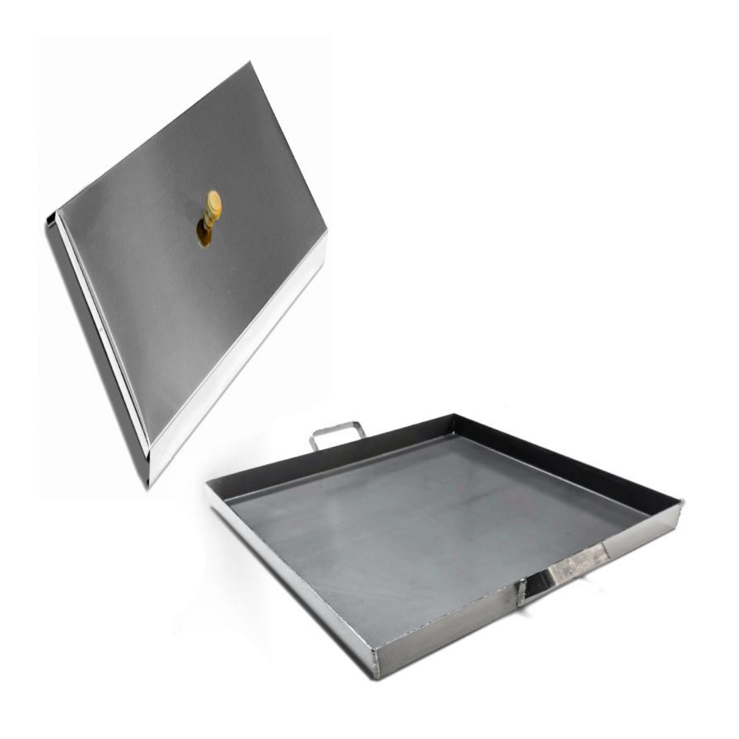 PLANCHA CON TAPA AC/INOX 500X500X40 ESP 2.5 